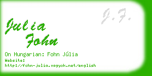 julia fohn business card
